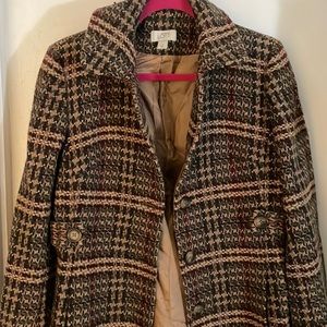 Ann Taylor LOfT check coat womens size 4